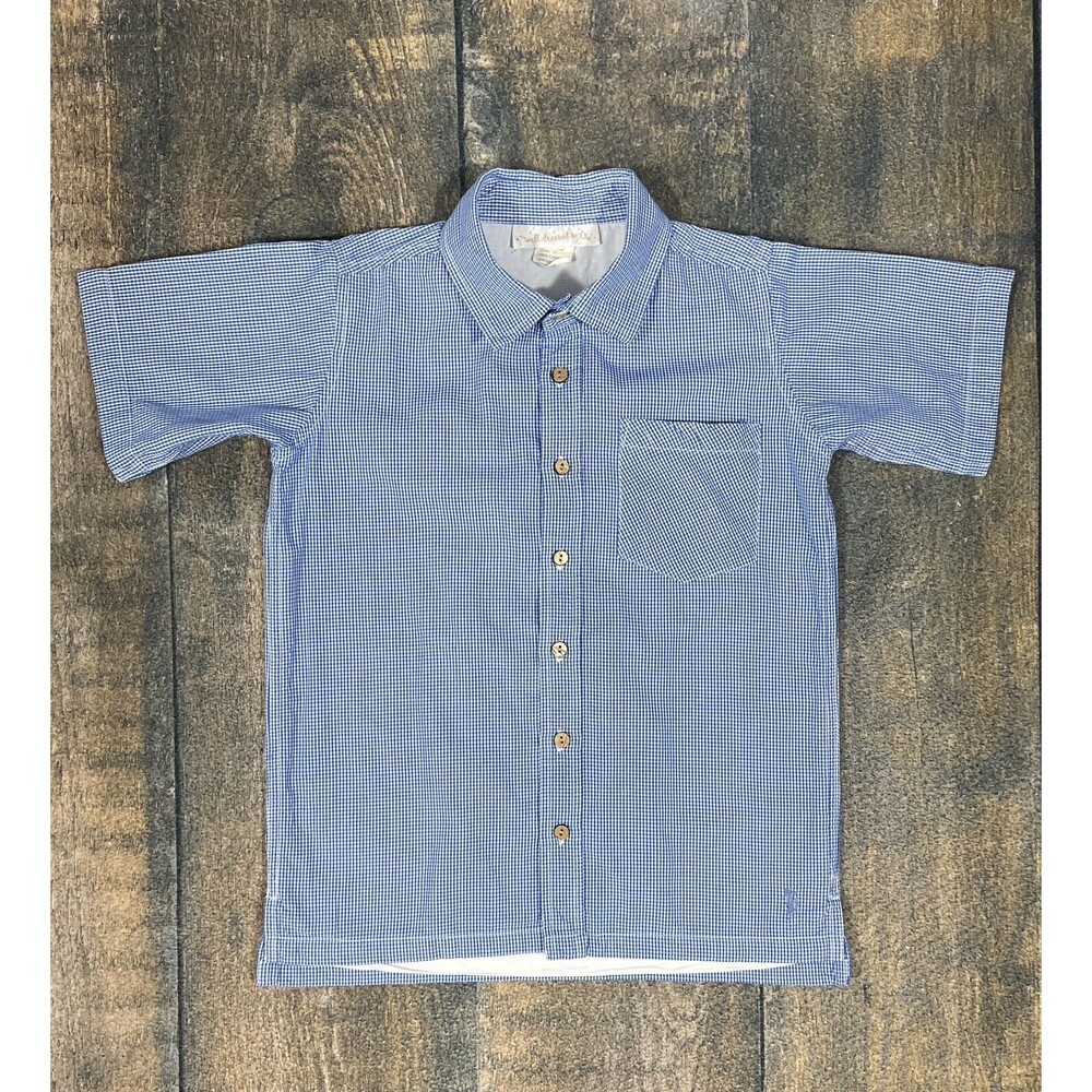 Well Dressed Wolf Boys Size 12 Blue Microcheck Dress Shirt!